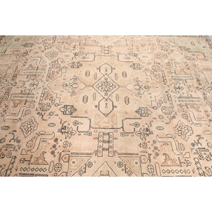 Tapis turc surdimensionné 10x12,4 pi (304x378 cm), tapis géométrique beige vintage - Product Image 5