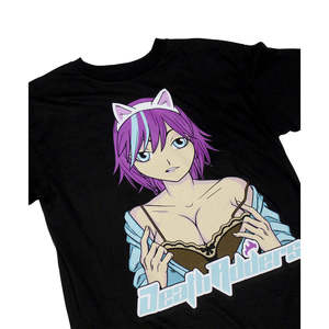 Camiseta Mishka Seducer Negra, 100% Algodón Jersey, Transpirable, Elegante, Corte Holgado, Ajuste Delgado, Talla Grande, Decoraciones con Letras de Diamantes, XS XXS - Product Image 2