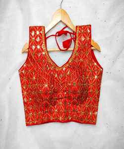 Listo para usar Mujeres indias Diseñador Bordado Blusas DE TRABAJO Ropa de fiesta Diseñador de bodas Última blusa de desgaste de las señoras Alphanumero - Product Image 2