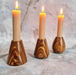 Bougeoir de couleur bois naturel meilleur design pour mariage ou noël maison pierres décoratives lanternes bocaux à bougie - Product Image 5