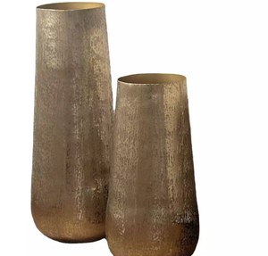 Classic Flower vase Gold color with hammered finished indoor outdoor Traditional <b>space</b> <b>Gift</b> Flower Antique Metal Vase Gold Color - Product Image 4
