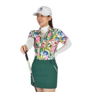 Handee Women's Green Floral Woven Golf Clothing Breathable 100% Polyester Elegant Stylish Dress - Product Image 5