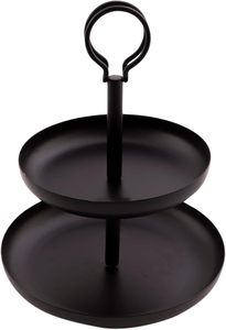 Premium Black Metal 2 <b>Tier</b> Round <b>Cake</b> Stand For Table Top & Party Decoration at Reasonable Price From India - Product Image 4