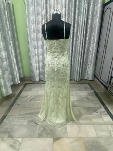 Elegant Sleeveless <b>Floor</b>-Length Evening Gown Beaded Sequin Hand Embroidered Beautiful <b>Boat</b> Shaped Floral Pattern Sexy for Proms - Product Image 4