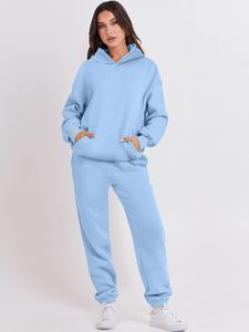 Conjunto Deportivo de 2 Piezas para Mujer, Sudadera con Capucha Holgada y Pantalones Deportivos de Chándal, Estilo Y2K, Ecológico, para Invierno - Product Image 4