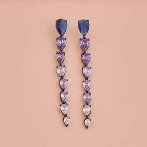 Trendy Drop <b>Earrings</b> 166697 Gold Plated Zinc Alloy with <b>Diamond</b> Ruby Zircon for Weddings Parties Gifts - Product Image 1