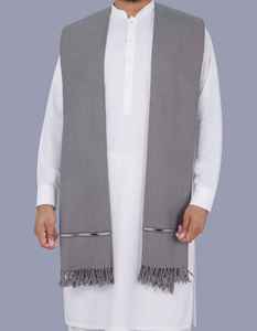 Goodshopping Men Classic Wool <b>Shawl</b> Winter Soft Warm Breathable Traditional Solid Color <b>Wrap</b> Middle East & India Style - Product Image 3