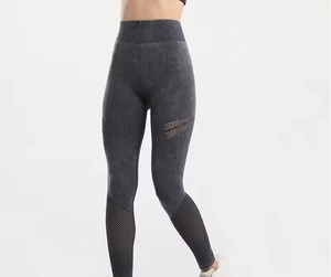 Medias deportivas Pantalones de yoga Crossover Cintura Scrunch Butt Seamless Gym Fitness Workout Leggings Under Your Label - Product Image 4