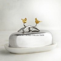 Superbe plat en fer au design antique, plat à beurre fini en émail, artisanat détaillé, idéal pour la décoration et les cadeaux de cuisine de luxe