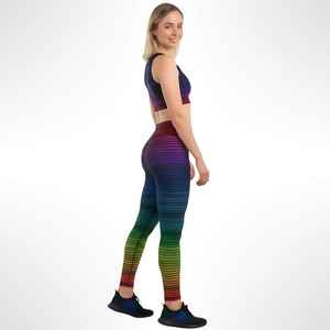 Mid Waist Leggings & <b>Sports</b> <b>Bra</b> Workout Set Spandex/Nylon Yoga Set with Quick Dry & Breathable Features - Product Image 2