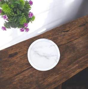 Plateau de service rond de luxe en marbre naturel écologique, sûr pour les mariages, les fêtes et la décoration intérieure - Product Image 4