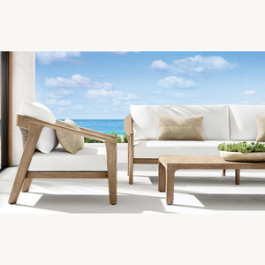 Nhà Máy Tùy Chỉnh Đồ Nội Thất Ngoài Trời Gỗ Tếch Sofa Đặt Phòng Chờ Ghế Cho Khách Sạn Khu Nghỉ Mát - Product Image 6