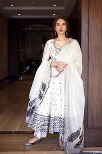 Presenting New Designer Embroidered <b>White</b> Anarkali Gown Good Quality Embroidered Georgette Anarkali Fully Embroidery Dress - Product Image 2
