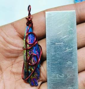 Arco Iris Aura Cuarzo Cristal Collar Titanio Aura Cuarzo Colgante - Product Image 1