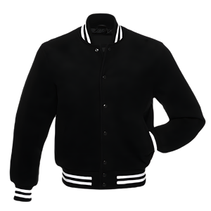 OEM Custom Men's Classic Baseball Varsity <b>Jacket</b> Wool Blend <b>Canvas</b> Fabric Breathable Windproof Stand Ribbed Cuffs Winter Front - Product Image 1
