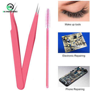 Pinzas Profesionales para Pestañas para Salón y Uso Doméstico, Pinzas de Acero Inoxidable para Extensiones de Pestañas - Product Image 2
