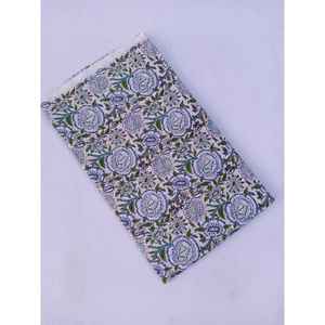 Base blanche Kalamkari imprimé fleuri bloc à la main imprimé pur coton Fabric-JBR73 fil peigné pour la décoration intérieure tapisserie d'ameublement tissé Batik - Product Image 1