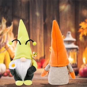 Décoration d'automne récolte Thanksgiving décorations gnomes en peluche elfe nain poupée Figurine avec abeille <span class=keywords><strong>citrouille</strong></span> automne feuilles d'érable - Product Image 5