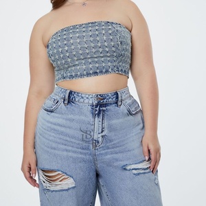 เสื้อเชิ้ตผ้ายีนส์ระบายอากาศได้ดีสำหรับผู้หญิงมาใหม่ไซส์ใหญ่พิเศษ - Product Image 1