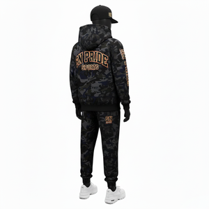 ชุดวอร์มลำลองแฟชั่นผู้ชายแบบมีฮู้ด ล่าสุด ขายดี ผ้าฝ้าย 100% ระบายอากาศดี ปักลาย  สองชิ้น สำหรับออกกำลังกาย ฟิตเนส เทรนนิ่ง - Product Image 5