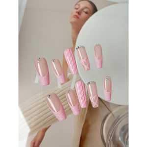 Serie Sweet Knit: Uñas Postizas con Diseño Lindo para una Decoración de Uñas a la Moda - Product Image 4