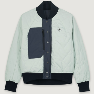Chaqueta Bomber con cremallera para mujer de diseño personalizado, talla grande, manga larga, transpirable, poliéster, satén, vaquero, piel de oveja - Product Image 4