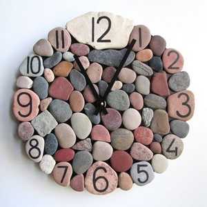 Horloge murale artisanale en pierre naturelle, style Art Déco, rustique, décorative, pour la maison, le salon, le bureau, accessoire de décoration - Product Image 4