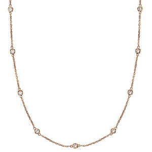 Collier avec pierre précieuse sertie en or rose 14 carats 0,50 carats - Product Image 4