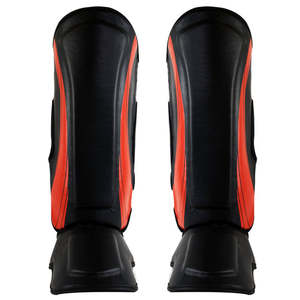 Espinilleras de boxeo profesional para hombres Muay Thai MMA-Cuero personalizable con protección profesional Negro y verde - Product Image 4