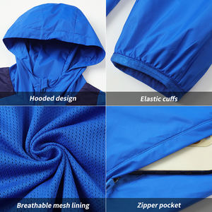 แจ็คเก็ตสองชั้นผู้ชายโอเวอร์ไซส์แจ็คเก็ต100% ไนล่อนกันลมกันน้ำเสื้อวิ่งกลางแจ้ง - Product Image 6