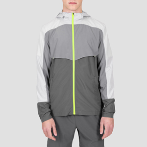 Survêtement en nylon léger avec fermeture éclair cousue personnalisée pour hommes coupe ample coupe-vent court ensemble de vêtements de rue Hip Hop - Product Image 3