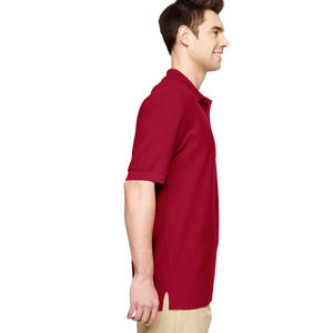 Chemises polo piqué en coton pour hommes, Chemises décontractées solides à manches courtes de coupe classique Chemises polo en jersey à col roulé pour hommes - Product Image 4