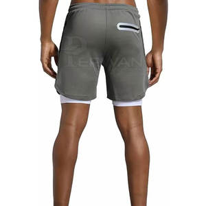 Pantalones Cortos Deportivos de Algodón de Doble Capa para Hombre, Estilo Urbano, Transpirables, de Secado Rápido, Servicio OEM, en Stock - Product Image 2