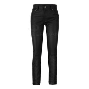 Pantalons en cuir légers pour hommes les plus vendus Vêtements décontractés de qualité supérieure avec taille haute et motif droit en vente - Product Image 3