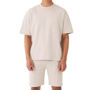 Camiseta para hombre, conjunto de pantalones cortos, camiseta de manga corta con cuello redondo para hombre, informal y de moda, 100% algodón, ropa deportiva de talla grande, conjuntos para hombre 2025 - Product Image 6