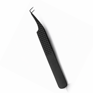 Pince à cils noire en acier inoxydable pour extensions, outil d'isolation de volume, préhension de précision, antidérapante, professionnelle, OEM - Product Image 1