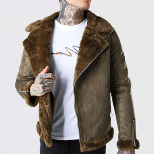 Chaqueta de cuero de hombre de entrega rápida de calle alta suave cómoda chaqueta de cuero de motorista de temporada de invierno de tamaño regular para hombre OEM - Product Image 3