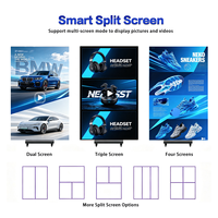 Afficheur LED vertical triple pliable OEM P1.86 600CD HDR10 pour entrée d'événement, mur publicitaire multi-écrans