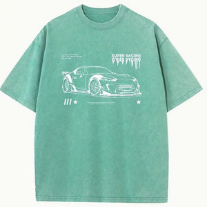 เสื้อยืดสำหรับผู้ชายและผู้หญิงผ้าคอตตอนโอเวอร์ไซส์พิมพ์ลายลำลองแนวสตรีทผ้าคอตตอนสำหรับแข่งขันแข่งรถ - Product Image 6