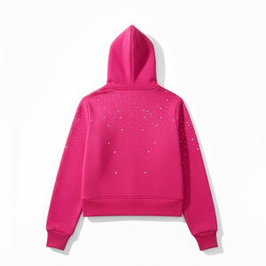 Sudadera con Capucha de Gran Tamaño, Estilo Vintage, Lavado a la Piedra, con Pedrería, para Hombre y Mujer, Personalizada por Fabricantes de Ropa - Product Image 2