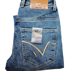 กางเกงยีนส์ขาตรงของผู้ชายทรงตรงเข้ารูปแบบย้อนยุคเทรนด์สตรีทฤดูใบไม้ผลิสีทึบกันน้ำ100% ซักได้ตามต้องการ - Product Image 3