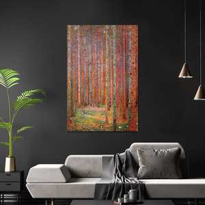 Affiche de la forêt de pin de Gustav Klimt, design moderne, art mural sur toile - Product Image 2