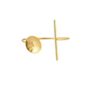 Bracelet ouvert réglable en laiton simple et uni, design artisanal, plaqué or jaune, bijoux cadeaux, fabricant en gros personnalisé - Product Image 1