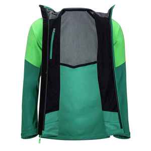 Chaqueta Softshell de dos tonos para hombre de alta calidad, cuello levantado, a prueba de viento, temporada de invierno, logotipo frontal con cremallera personalizado apropiado, venta al por mayor - Product Image 3