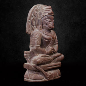 Sculpture sur pierre Konark faite à la main Hanuman Ji Feature Showpiece pour les occasions de Noël et de Diwali (2 pouces) - Product Image 2