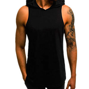 Gym Wear New Design Pullover <b>Sleeveless</b> <b>Hoodie</b> Customized Logo Solid Color <b>Men</b> Pullover <b>Sleeveless</b> Hoodies For Workout - Product Image 1