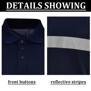 Uniformes informales de trabajo de alta visibilidad para hombre, camiseta de manga larga de secado rápido, tiras reflectantes, uniformes de trabajo de seguridad de alta visibilidad - Product Image 4
