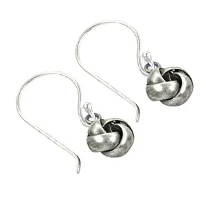 925 <b>Sterling</b> <b>Silver</b> Knot <b>Earrings</b> Minimalist Wire Design Unisex Everyday Wear - Product Image 1