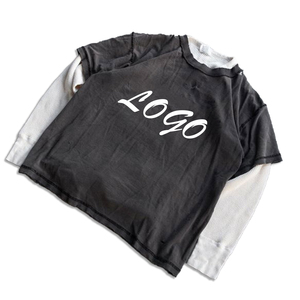 เสื้อยืดแขนยาวปี 2025 สำหรับผู้ชาย พิมพ์ลายคุณภาพสูง คอกลม สไตล์ลำลอง พิมพ์ลายตัวอักษร รับผลิตแบบ OEM เสื้อยืดผู้ชายไซส์ใหญ่ - Product Image 5