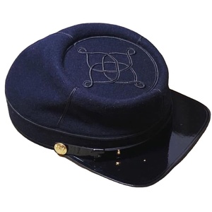 Gorra kepi del cuartel general de la Unión Civil, típica de la que está hecha, generalmente, de lana azul marino con insignia de trenza negra. - Product Image 1